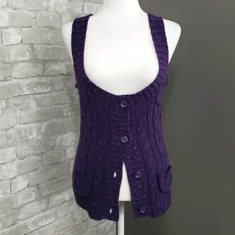 DECREE Purple Button Sweater Vest, Women's Size: Large (runs smaller), $25
